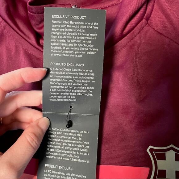 NWT Nike FCB Barcelona Soccer Full Zip Track Jacket Mens XXL Maroon 2018 Graphic - Picture 7 of 10